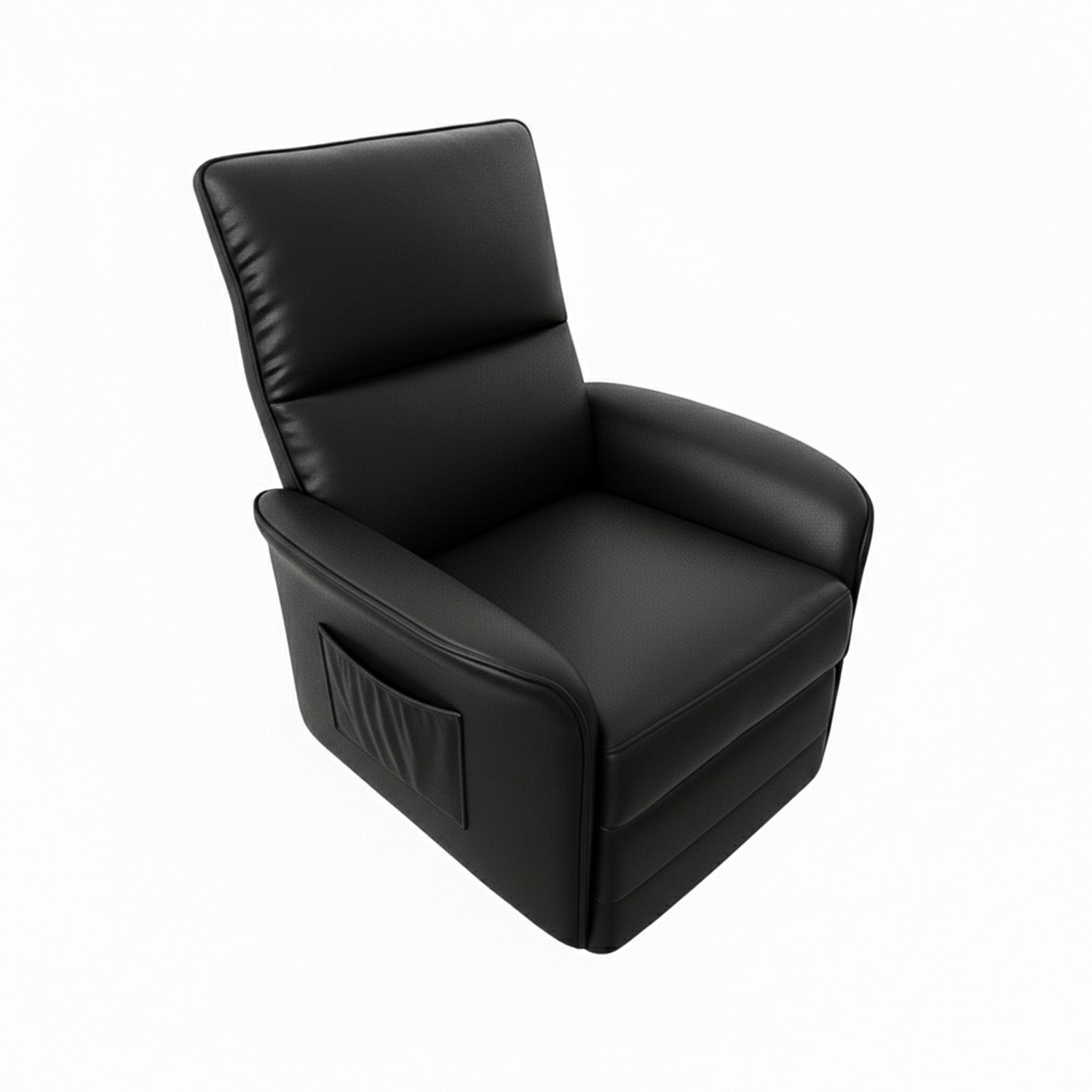 Sillón reclinable electrico de cuerina negra