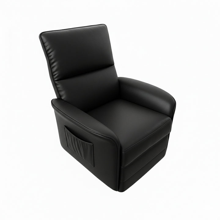 Sillón reclinable electrico de cuerina negra