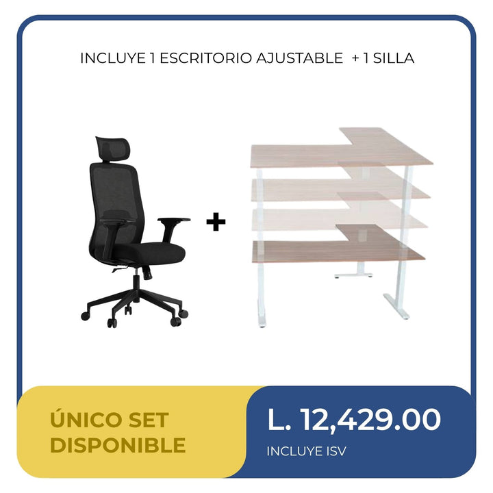 Kit Silla + Escritorio Ajustable en Altura