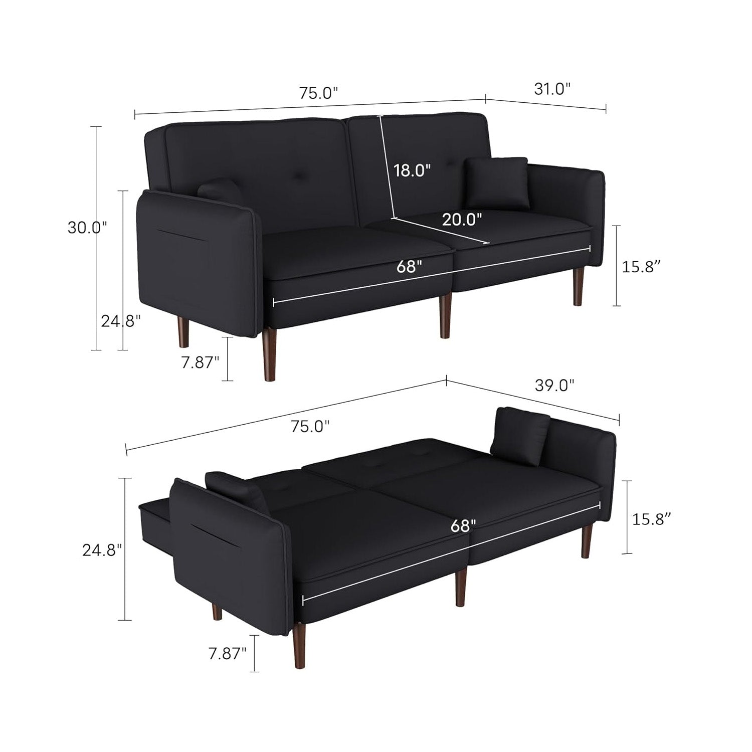 Sofa-Cama Futón Convertible