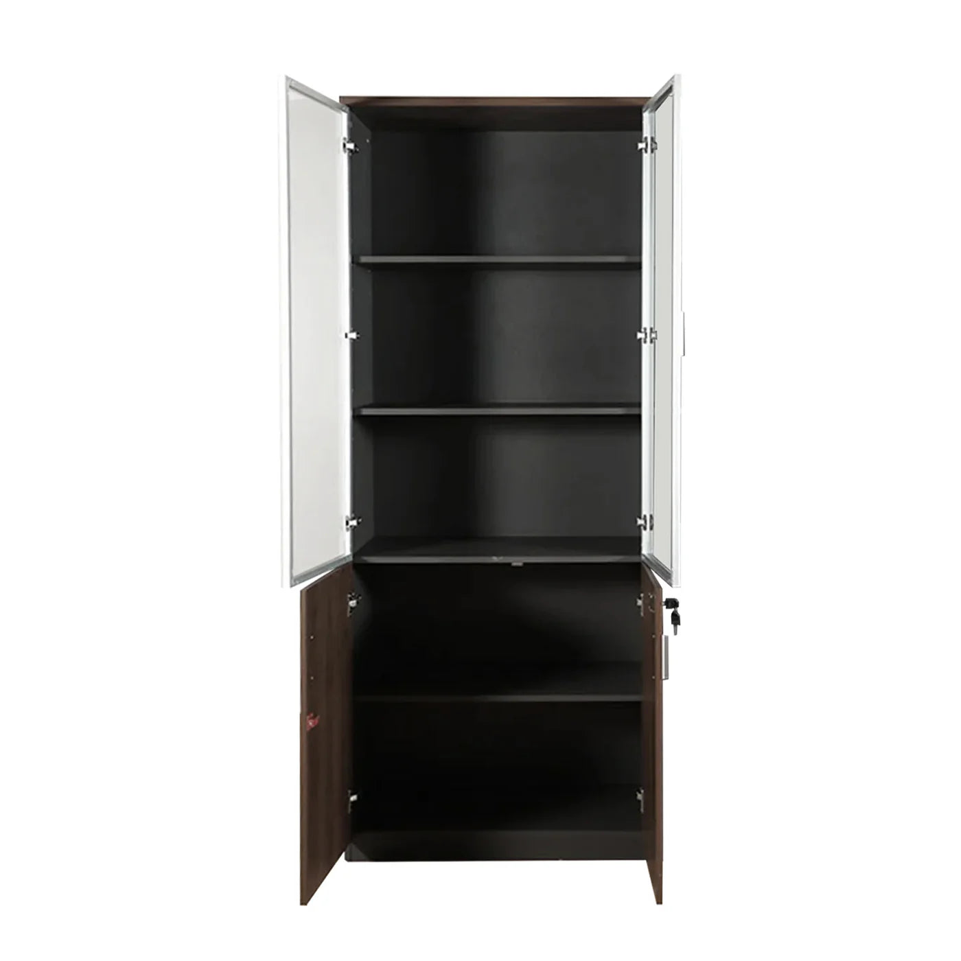 Librero Alto 4 Puertas C/Vidrio 2609
