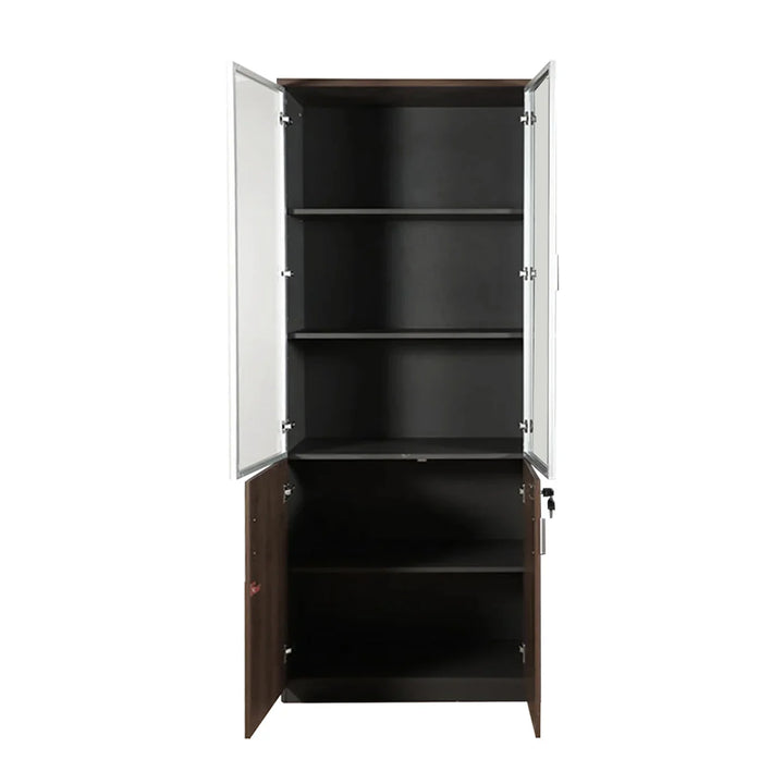 Librero Alto 4 Puertas C/Vidrio 2609