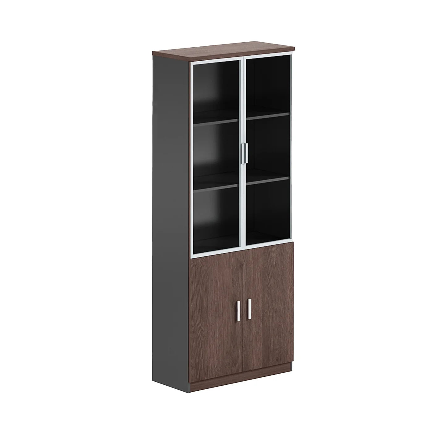 Librero Alto 4 Puertas C/Vidrio 2609