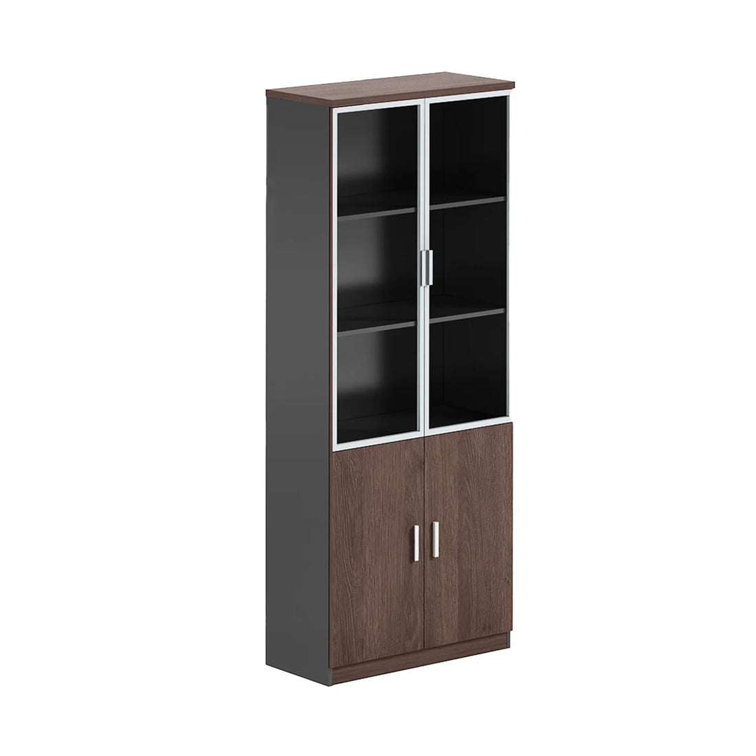 Librero Alto 4 Puertas C/Vidrio 2609